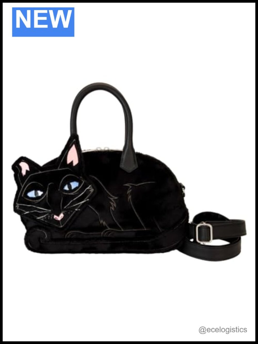 Loungefly Coraline Cat Plush Crossbody Bag Vegan Leather Satchel